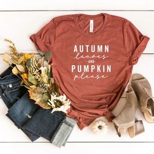 AUTUMN LEAVES & PUMPKINS PLEASE SHIRT